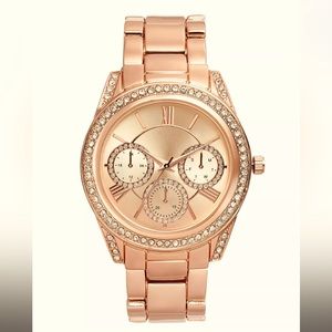 INC rose gold bracelet watch